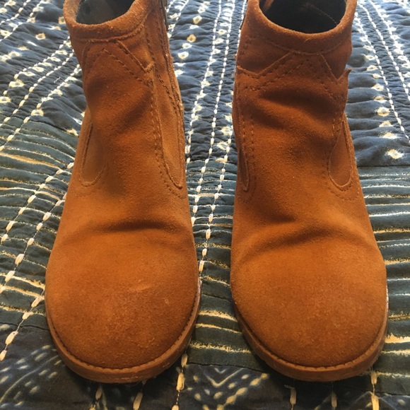 Final Markdown ~ Dolce Vita Orange / Tan Western Ankle Boots, Size 8 - Picture 5 of 7